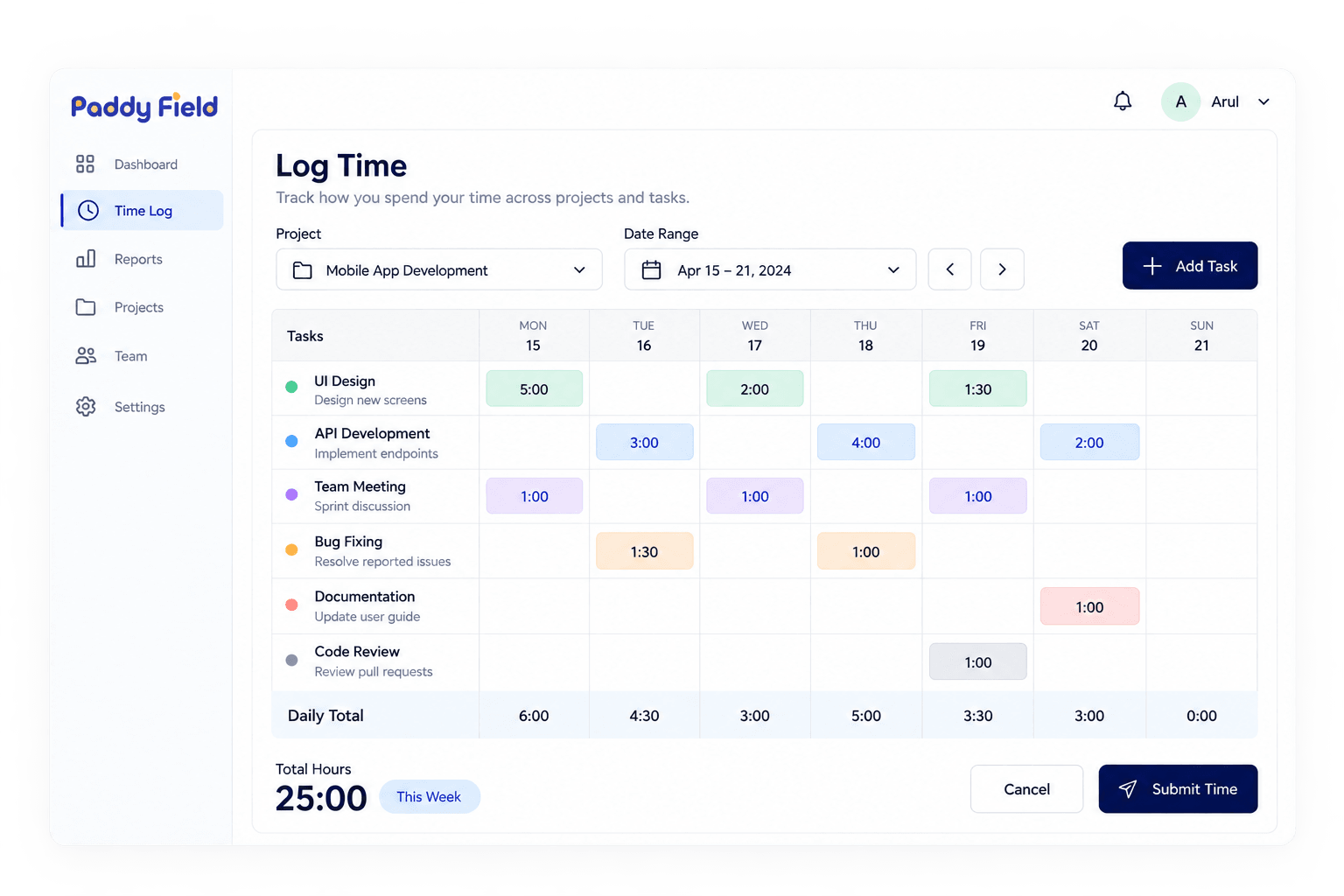 Paddyfield product interface